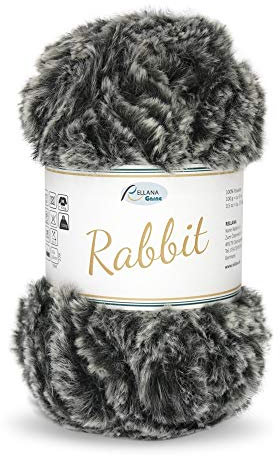 Rellana NEU Rabbit,Garn in Felloptik,kuschelweich,100 gr. (15 anthrazit)