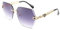 FEISEDY Randlose Sonnenbrille Damen Groß Brille ohne Rahmen mit Glitzer Diamant Schneidlinse UV400 Schutz Frauen Brille B2567