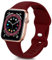 Sichen Bracelet Compatible avec Watch 38mm 40mm 41mm 42mm 44mm 45mm, Silicone de Remplacement Bracelet Compatible avec iWatch SE Series 8 7 6 5 4 3 2 1,38mm/40mm/41mm S/M,Vin rouge