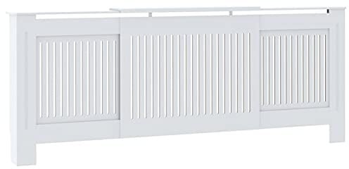 Tidyard MDF Radiator Cover Radiator Cover Cabinet for Office Hallway Living Room Bedroom White 205 cm