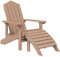 vidaXL Adirondack Gartenstuhl mit Fußstütze Gartenmöbel Gartensessel Stuhl Terrassenstuhl Balkonstuhl Stühle Campingstuhl Outdoor Sessel HDPE Braun