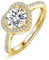 Josfeva Femme Bague Réglable Argent Fin 925 Plaquée Or avec Zircon Cubique 5A Blanc, Bague Ouverte Hypoallergénique pour Femme Fille, Bague de Fiançailles Mariage en Forme de Coeur, Cadeau d'amour