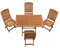 Teak Sitzgruppe 4 Gartenstühle klappbar und 1 Klapptisch 100 x 70 cm Premium