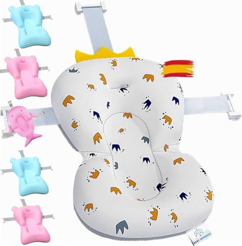 Baby Wonders® Universal-Badewannenkissen für Babywanne, Duschkissen, Baby-Badewanne, verstellbarer Sitz für Babywanne, Badewannenkissen, Badewannenkissen, Klappsitz für Badewanne (White Kissen)
