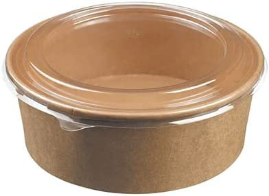 Générique Cuenco de ensalada kraft marrón 1000 ml x 100 piezas + 100 tapas