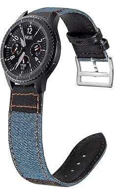 AEHON Nylon-Lederarmband für Garmin Venu 2 Armband für Garmin Vivoactive 4 Smartwatch-Armband, 22 mm, 20 mm, Achat