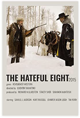 Filmposter The Hateful Eight, Vintage-Poster, 1 Leinwand-Poster, Schlafzimmer, Dekoration, Sport, Landschaft, Büro, Raumdekoration, Geschenk, ungerahmt: 30 x 45 cm