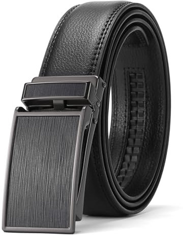 SENDEFN Gürtel Herren, Ledergürtel herren, Gürtel Ratsche Automatikschließe für Herren Jeans und Business Anzug, Breit 35mm,Größe Einstellbar Belt