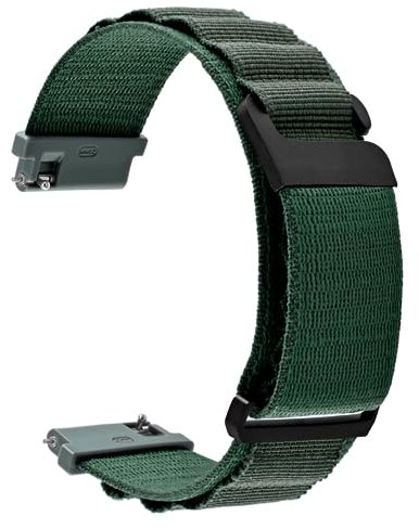 WOCCI 20mm Nylon Uhrenarmband, Verstellbares Sport Armband, Schnalle Schnalle (Grün)