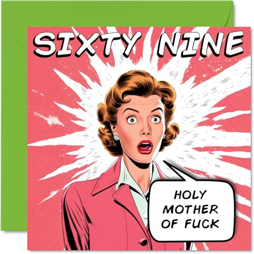 Stuff4 Lustige Karten zum 69. Geburtstag für Frauen und Männer – Comic-Jahre – Glückwunschkarte zum Geburtstag für Vater Mutter Opa Oma Onkel Tante Cousine 145 mm unhöfliche Witz-Humor-Grußkarten