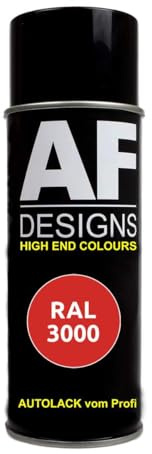 Alex Flittner Designs Spraydose RAL3000 FEUERROT Spraydose matt Lackspray | RAL Spraydose in 400 ml. Exaktes Farbergebniss nach RAL Norm. Leuchte Farben, Sehr schnelle Trockung und extrem lange