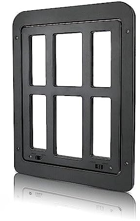 LAUGHERER 1 PCS Haustier Klappe für Fliegengitter Hundeklappe mit Magneten Katzen Klappe Fliegengitter Tür Schwarz für Katzen/Hund Schwarz