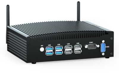 VENOEN Mini PC sans Ventilateur, Core i5 1235U, 8Go DDR5 128Go SSD M.2, W 11 Pro, Dual HD, Ethernet RJ45, RS232 COM, USB3.0, Mini PCI E, WiFi, BT4.2, Emplacement SIM, FP1 9 Broches intégré, Raid