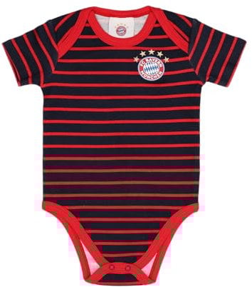 FC Bayern München | Body Essential| Baby | Kurzarm | Rot-Navy gestreift