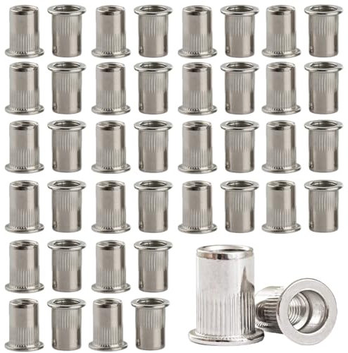 OUDQFCJ 50pcs Rivetti Filettati M6 dadi rivetti filettati lega di alluminio per il fissaggio di decorazioni per mobili artigianali