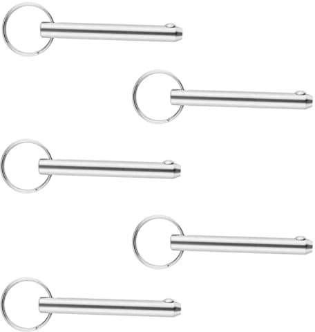 Leliafleury 5 perni a sgancio rapido 6 mm x 45 mm in acciaio al carbonio perni di bloccaggio per barche Bimini Top Marine Hardware