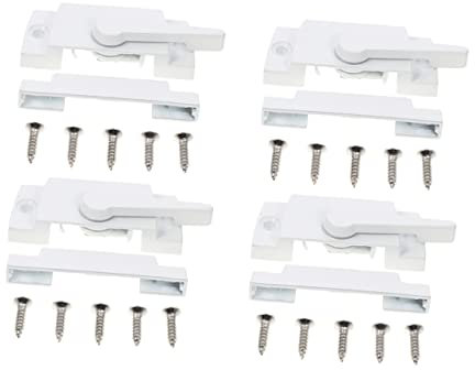 Yardenfun Fensterflügelschlösser 4 Stück Fensterriegelschlösser Zinklegierung Weiß