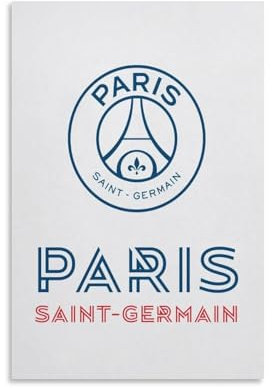 RYJFRYTRY PSG Chants White Football ArtFashion Poster, dekorative Malerei, Leinwand, Wandkunst, Wohnzimmer, Poster, Schlafzimmer, Gemälde, Wohnzimmer, Illustration, Poster, 20 x 30 cm