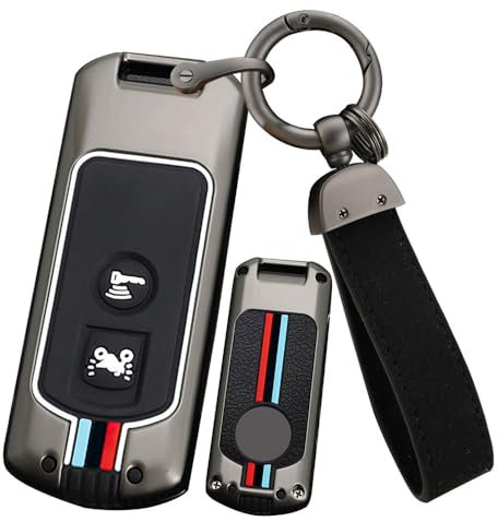 ontto Coque de clé de voiture de moto - Convient pour Honda PCX Forza 300 Airblade 125 C125 Super Cub Scooter Vario 150 - En métal - Accessoire - 2 boutons - Noir