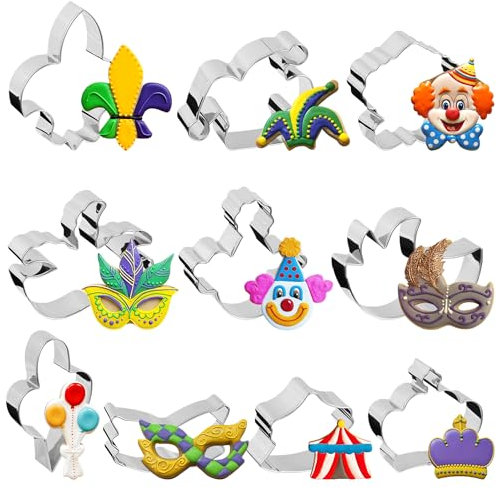 BOFUNX 10pcs Zirkus Ausstecher Zirkus Party Ausstechformen Edelstahl Clown Zirkuszelt Karneval Maskerade Ausstechformen für Karneval Zirkusparty Kindergeburtstag