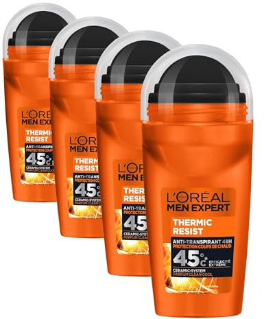 L'Oréal Men Expert - Thermic Resist Déodorant Bille pour Homme - 50 ml (Lot de 4)
