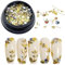 Leaf Nail Charms, Gold leaves Metallic Mini Nail Art Decals 3D Metal Nail Jewelry for Nail Decorations DIY Nail Accessories for Women Girls