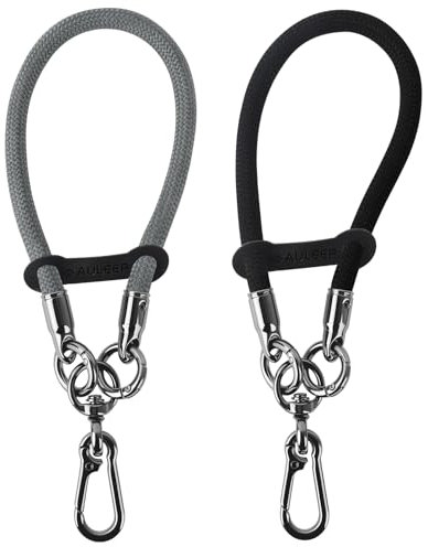 AULEEP Black and Gray Phone Wrist Strap, 2 Pack Anti-Theft Lanyard for Cell Phone, Digital Camera - Cute Design for Women Girls