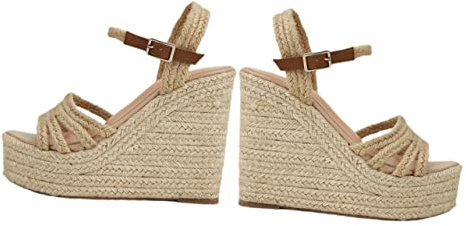 DEARMAMY Sandali da Spiaggia Donna con Cinturino in Corda Intrecciata, Zeppe Estive con Suola Antiscivolo e Atmosfera Estiva per Hotel e Shopping, Taglia 37