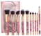 Brosses de maquillage ensemble avec 10 pinceaux de maquillage, soyeux en forme strass sensation avec sac rangement pour femmes accessoires quotidiens voyage