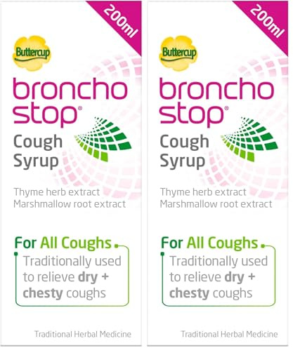 Bronchostop Cough Syrup - for the Relief of Any Cough - 200 ml (Pack of 2)