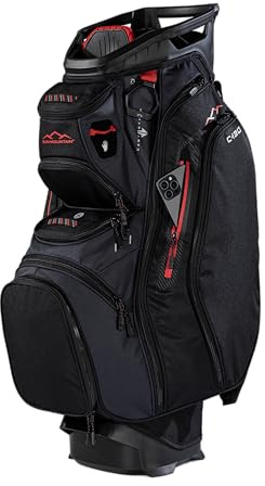 Sun Mountain Men's C130 Lightweight Cart Golf Bag, 14-Way Top, 2026 Model - Black Steel Red