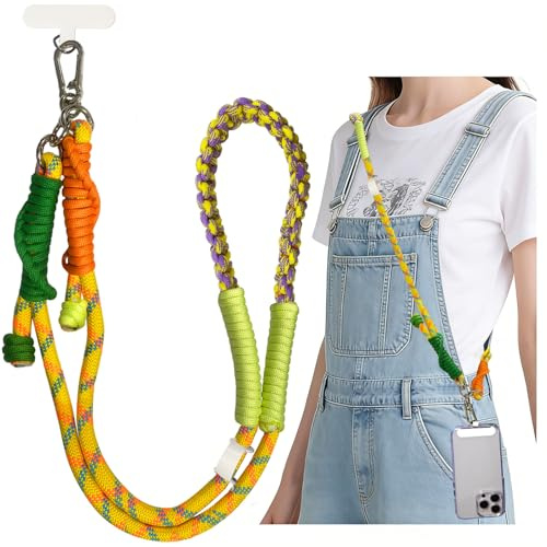 Klerbesh Farbige Handyband Universal, Handyhalskette mit verstellbarem Armband für alle Smartphones, Sicherer Halt beim Tragen um Hals oder Handgelenk, Ideal für unterwegs, Sport und Reisen