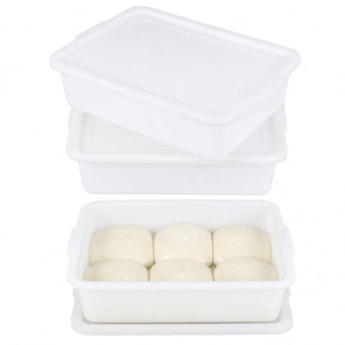 Uumitty Pizza Dough Proofing Container with Lid, Stackable Trays, 3 Pack