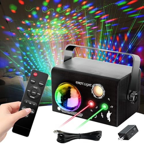 Party Lights DJ Disco Ball Light,4 Modes Sound Activated DJ Disco Light with Remote,USB Powered Dance Stage Lights for Parties,Birthday,Dance,Bar,Weddings, Wedding Show Club