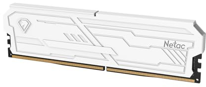 Netac DDR4 DRAM 8 Go C16 3200 MHz XMP 2.0 Dual Channel RAM (PC4-25600) 1,35 V 288 broches Dissipateur thermique en aluminium amélioré Idéal pour mise à niveau d'ordinateur de jeu – Shadow III Blanc