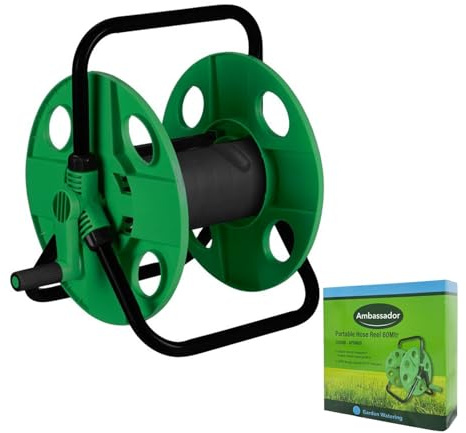 Ambassador Portable Hose Reel, Easy Watering, Lightweight, Hose Organizer, Ergonomic Handle, Weather Resistant, Ideal for Plant Care, Car Washing, Floor Cleaning & Agricultural Irrigation