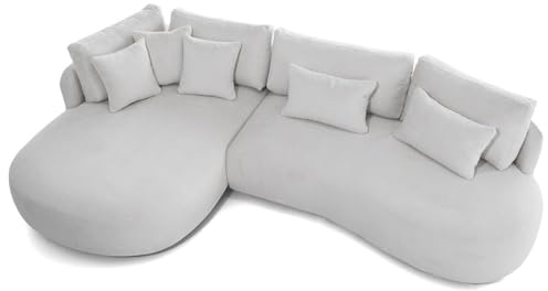MW EURO-MEBLE Ecksofa Jacobs MINI - Wohnlandschaft, Polstersofa, Polstercouch (Linke Seite - Hellgrau: Fredo 30)