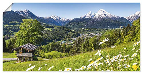 ARTLAND Wanddeko Poster & Kunstdrucke Wandposter 60x30 cm Alpen Landschaft Berge Wald Gebirge Wiese Sommer Natur T1QL