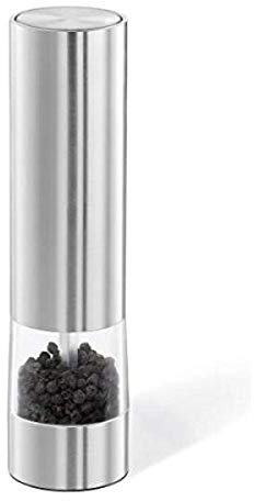 ZACK 20935 MONINO Elektrische Pfeffermühle, Edelstahl matt, 4,5 x 4,5 x 17 cm