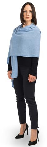 Dalle Piane Cashmere - Stola aus 100% Kaschmir - Made in Italy - für Frau, Farbe: Himmel, Einheitsgröße