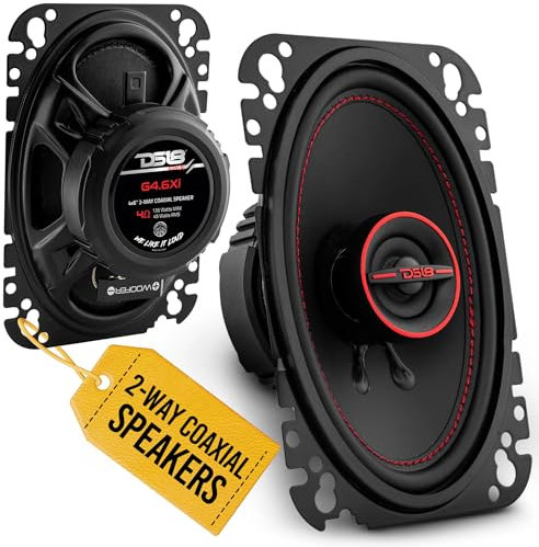 DS18 GEN-X4.6 4x6 135 Watt 2-Wege-Koaxial-Lautsprecher 4-Ohm - Verkauft als Paar 2 Schwarz