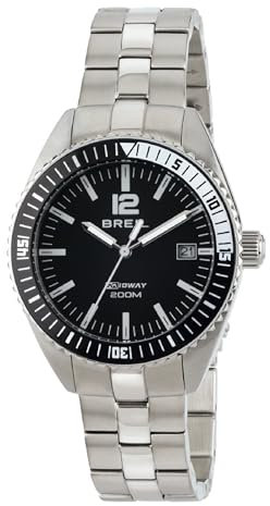 Breil Uhr Unisex Midway Ziffernblatt SCHWARZ Bewegung NUR Zeit Quartz e Bracelet Stahl Silber TW1696