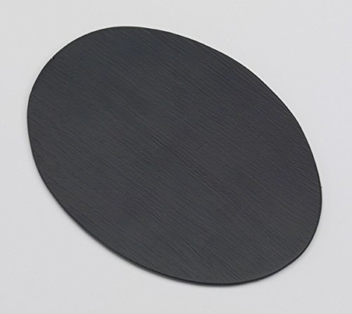 Kerzenteller Flachteller Oval Alu gebürstet schwarz 17 x 12 cm ideal für Ovalkerzen, Ellipsenkerzen, Taufkerzen, Hochzeitskerzen, Trauerkerzen