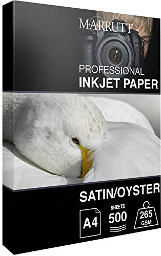 Marrutt 265gsm Pro Photo Satin/Oyster Inkjet Paper: A4-500 Sheets