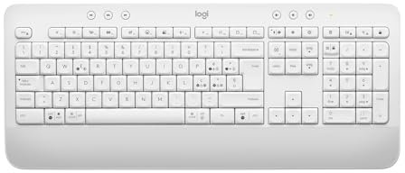 Logitech Signature K650 Comfort kabellose Tastatur mit Handballenauflage, BLE Bluetooth/Logi Bolt USB-Empfänger, Soft-Touch-Tastatur, Numpad, PC/Windows/Mac, Italienisches QWERTY - Weiß