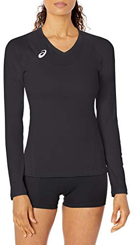 ASICS Damen Spin Serve Volleyball Long Sleeve Jersey, Team Black, Large