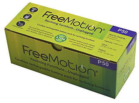 FREEMOTION 5000 mAh Battery Power Recliner Rechargeable Battery Pack, for Sofa, Sectional, Furniture, with Power Supply.