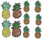 Ximkee Leckere Ananas-Pailletten, zum Aufbügeln oder Aufnähen, bestickt, Ananas, 10 Stück