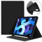 VAGHVEO Funda para iPad Air 11 Pulgadas M3 2025/ M2 2024 con Portalápiz, iPad Air 10,9 2022/2020 (Air 5ª/4ª Generación) Carcasa de Libro Protectora Case Cover, Suave TPU Parte Trasera Cubierta, Negro