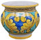 Sicilia Bedda - VASO IN CERAMICA SICILIANA - Prodotto Artigianale di Alta Qualità - Altezza 14 CM Diametro 15 Cm (Cuore su Maioliche)